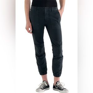 Nili Lotan Cropped French Military Pants Sz 4 in Washed Black Utility Retail 345